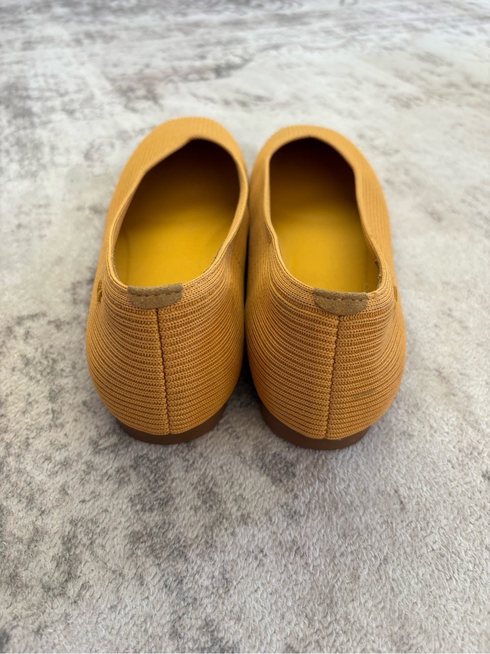 Vivaia Square-Toe V-Cut Flats Margot 2.0 Ginger Yellow Women Size 11 EU (43) - Picture 4 of 7